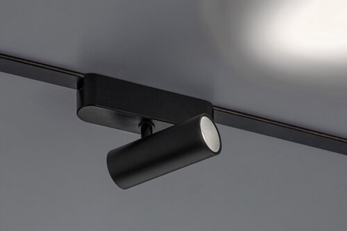 Интелигентен релсов спот с Wi-Fi управление – 5W, регулируема цветна температура 2700–5500K, черен алуминий