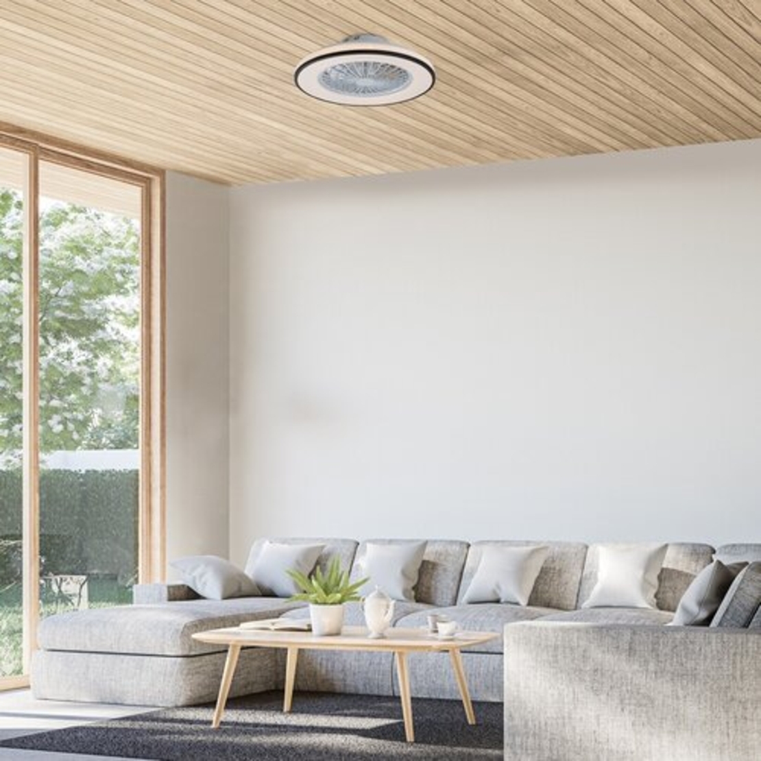 Мултифункционален LED таванен плафон с вентилатор, звезден ефект и регулируема цветна температура