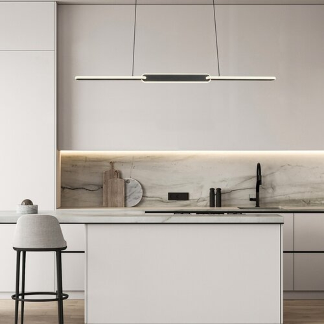 Модерен висящ LED полилей 36W с регулируема цветна температура – черен