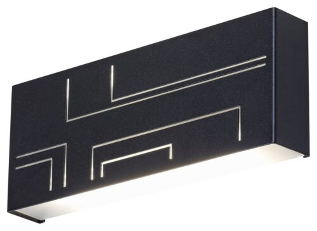 Минималистичен черен LED аплик Maribor 12W – елегантно фасадно осветление с естествена светлина