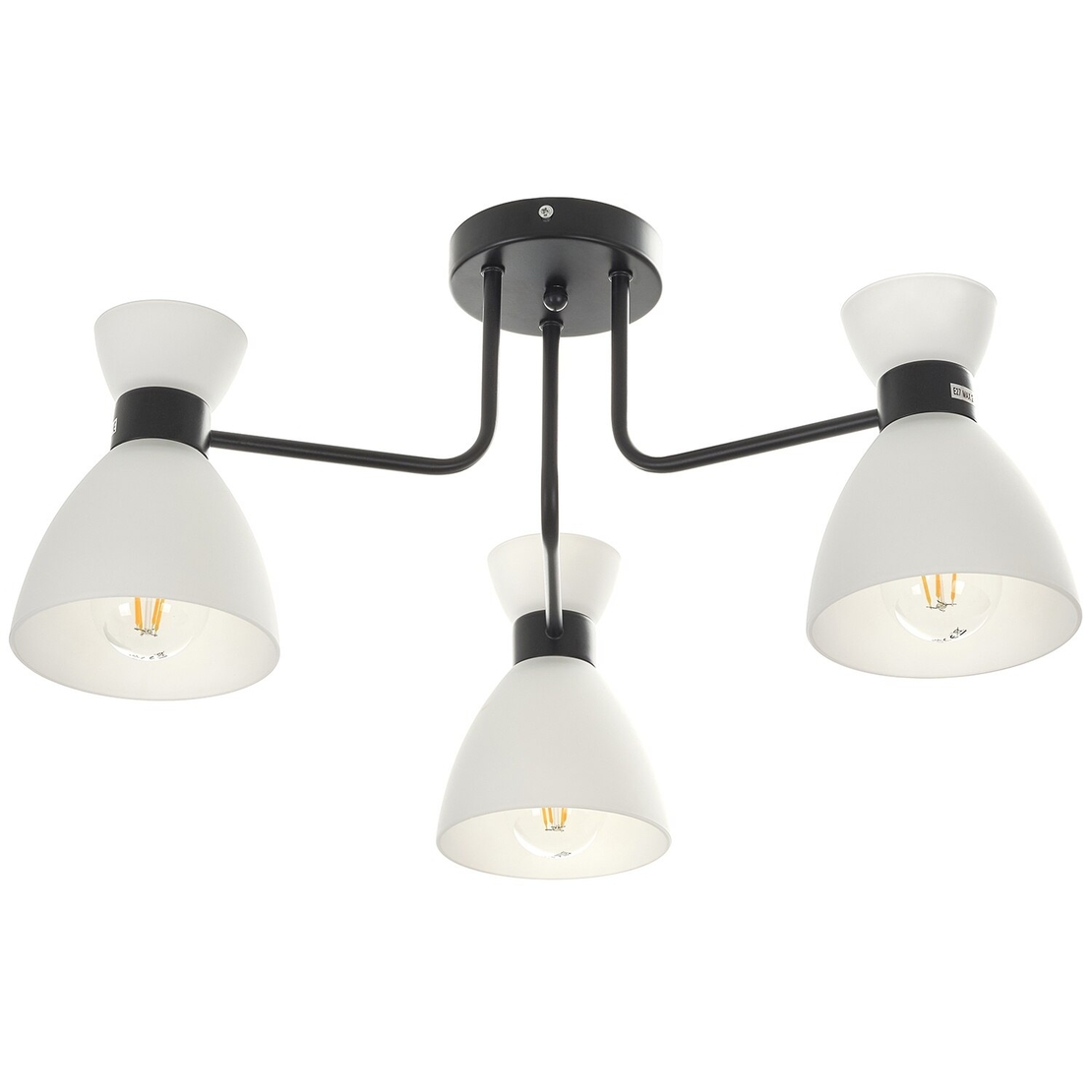 Класически полилей от метал и стъкло – черен, E27