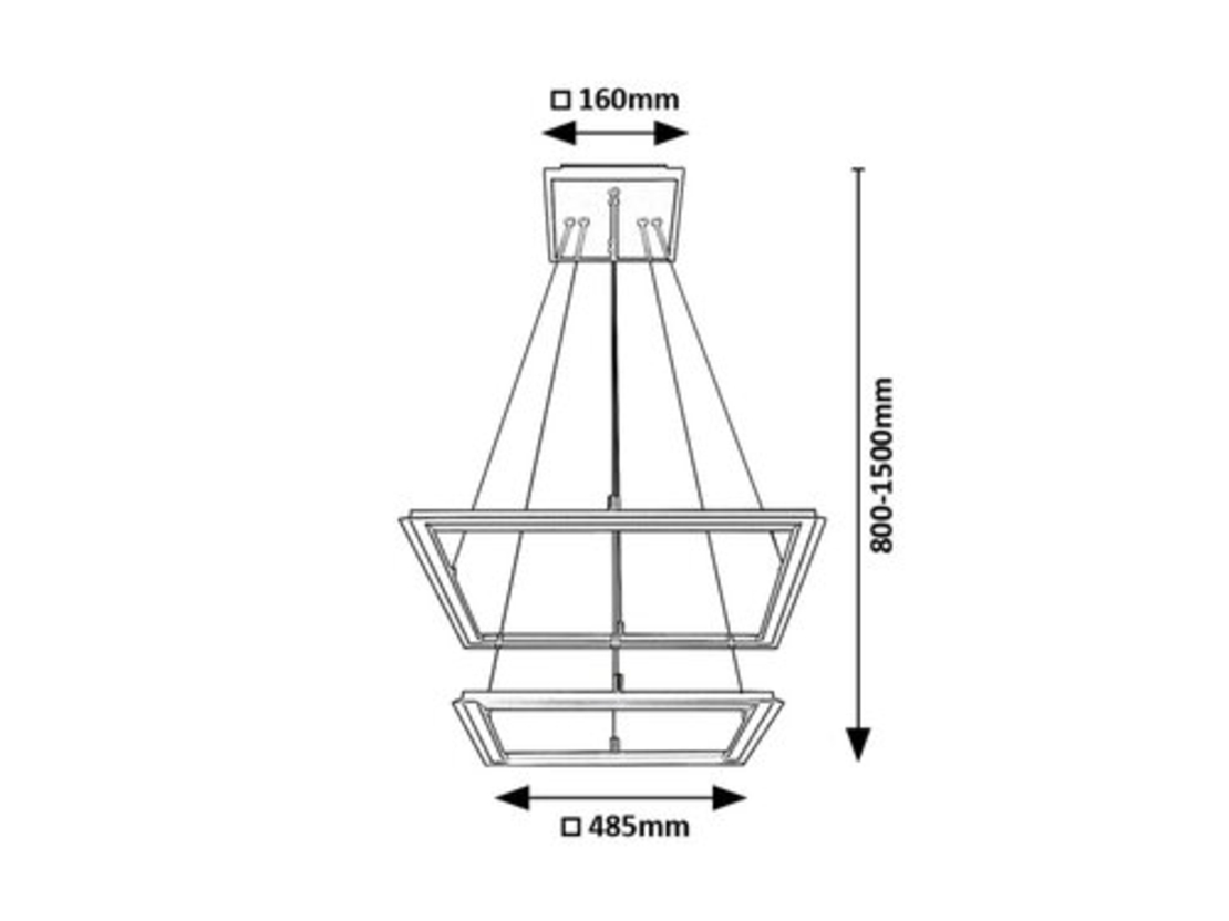 LED висящ полилеи– 48W, 3000K черен метал