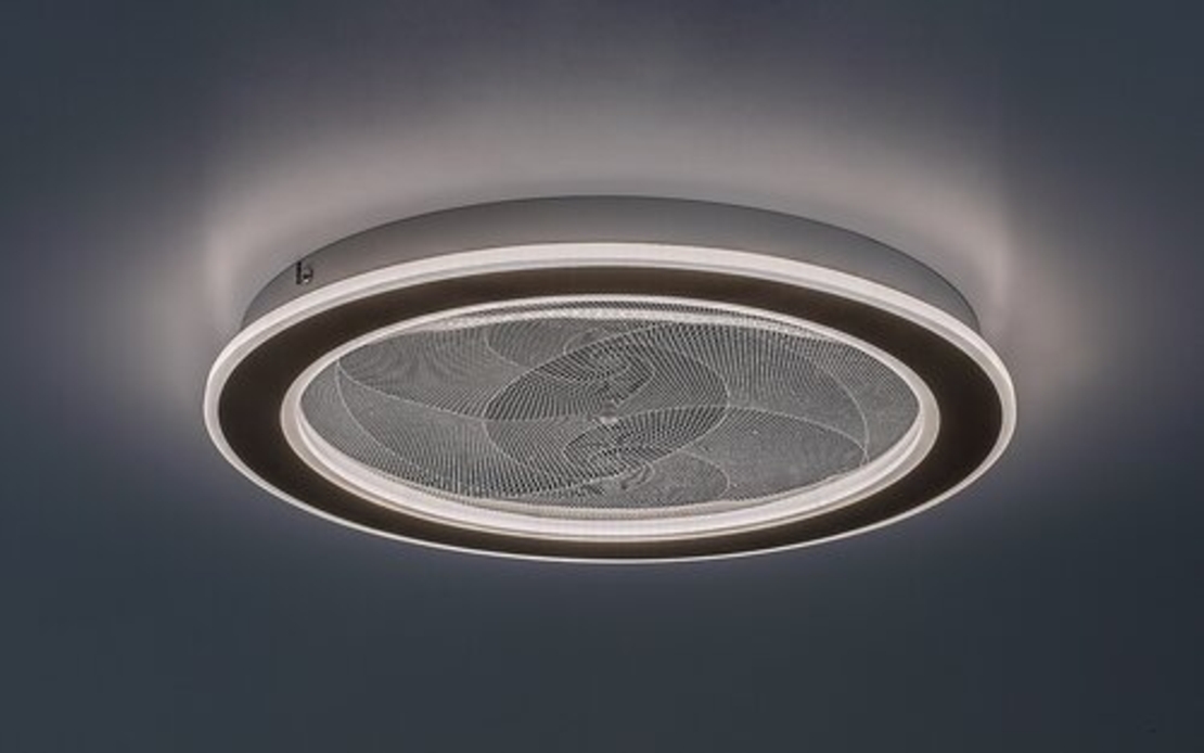 Модерен LED плафон 24W,матирано златен метал и акрил, димируем с дистанционно управление