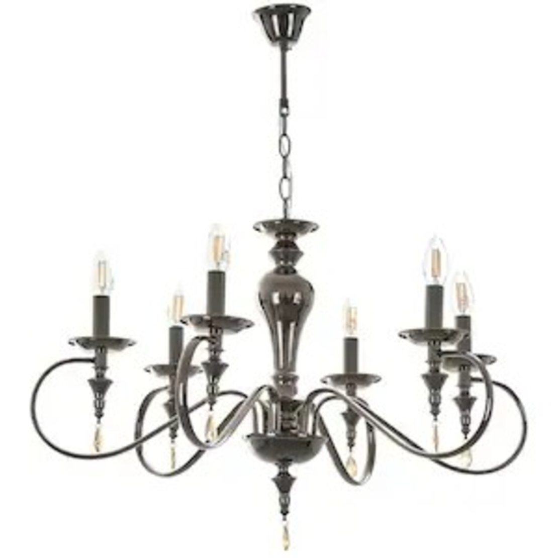 Класически черен полилей 5xE14 за елегантно осветление