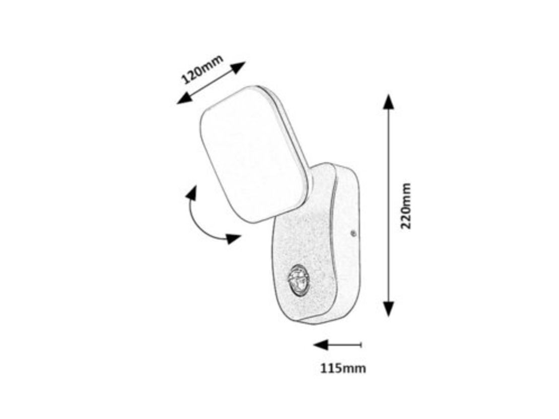 Външен LED фасаден аплик Odiel 12W с вграден сензор за движение