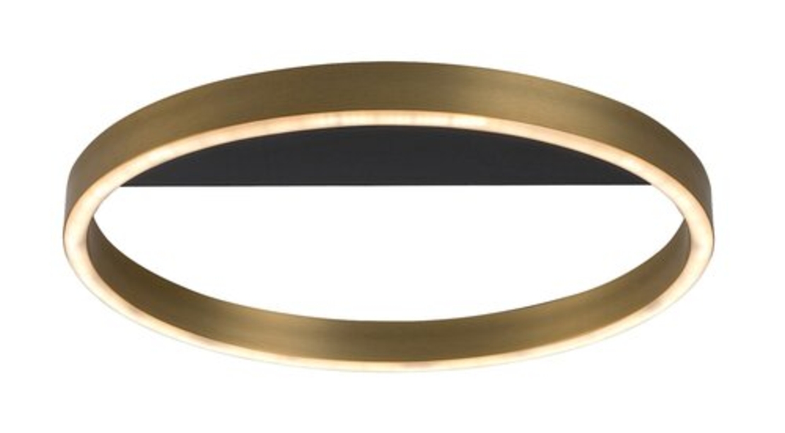 Модерен LED таванен плафон 20W с топло бяла светлина – черен/златен