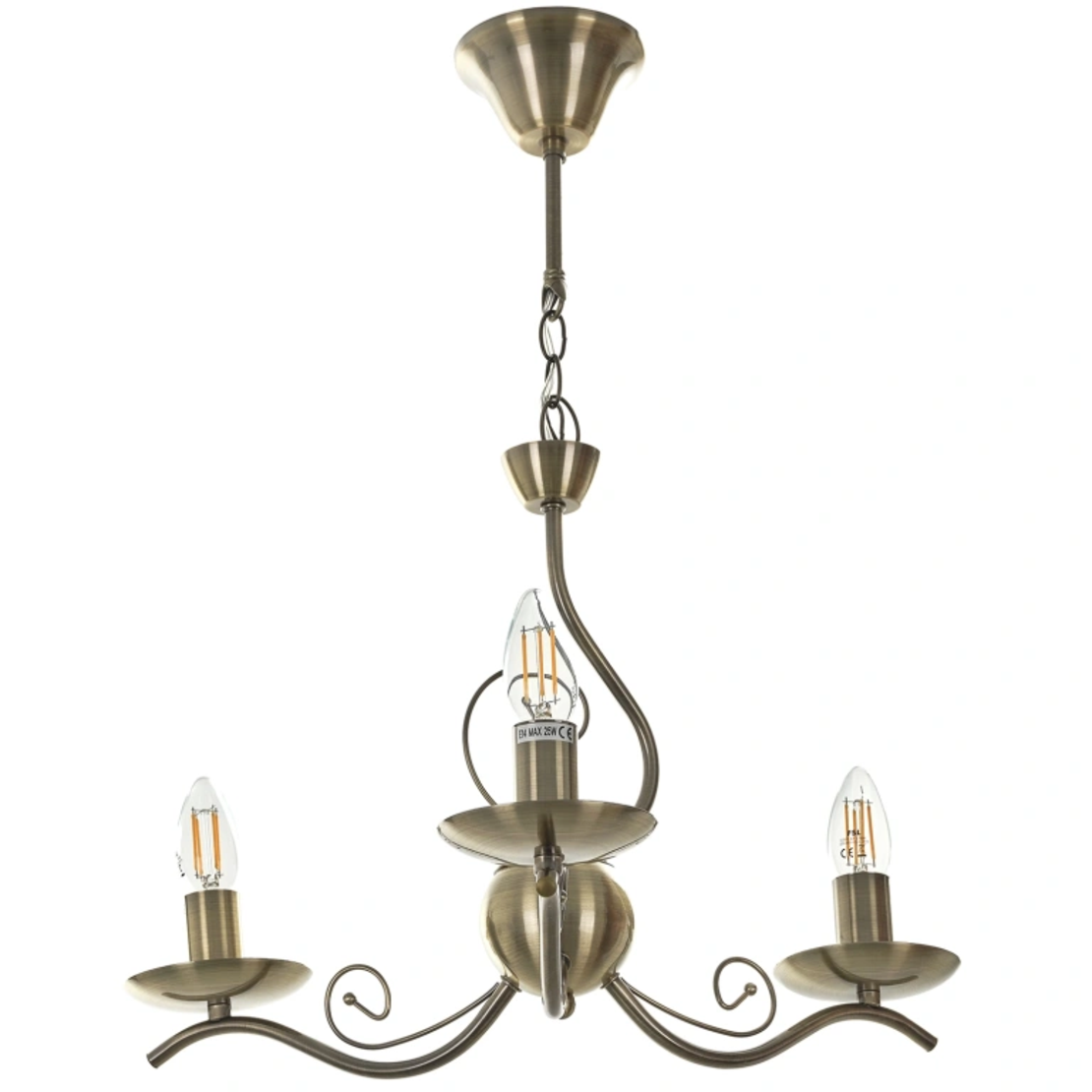 Класически бронзов полилей 3xE14 – елегантен дизайн и уютна атмосфера