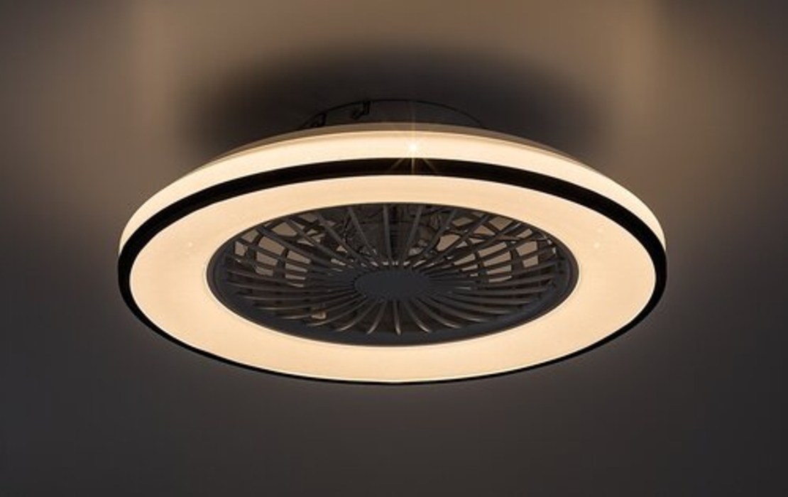Мултифункционален LED таванен плафон с вентилатор, звезден ефект и регулируема цветна температура
