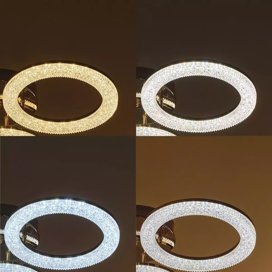 Модерен LED полилей със smart управление 96W в бяло и злато