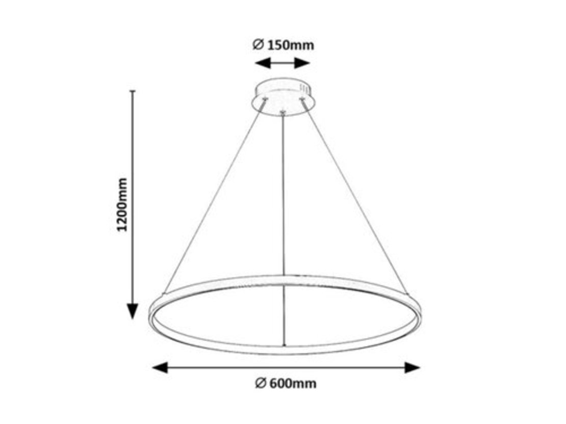 Модерен LED полилей 55W – черен метал и бял силикон с топла светлина
