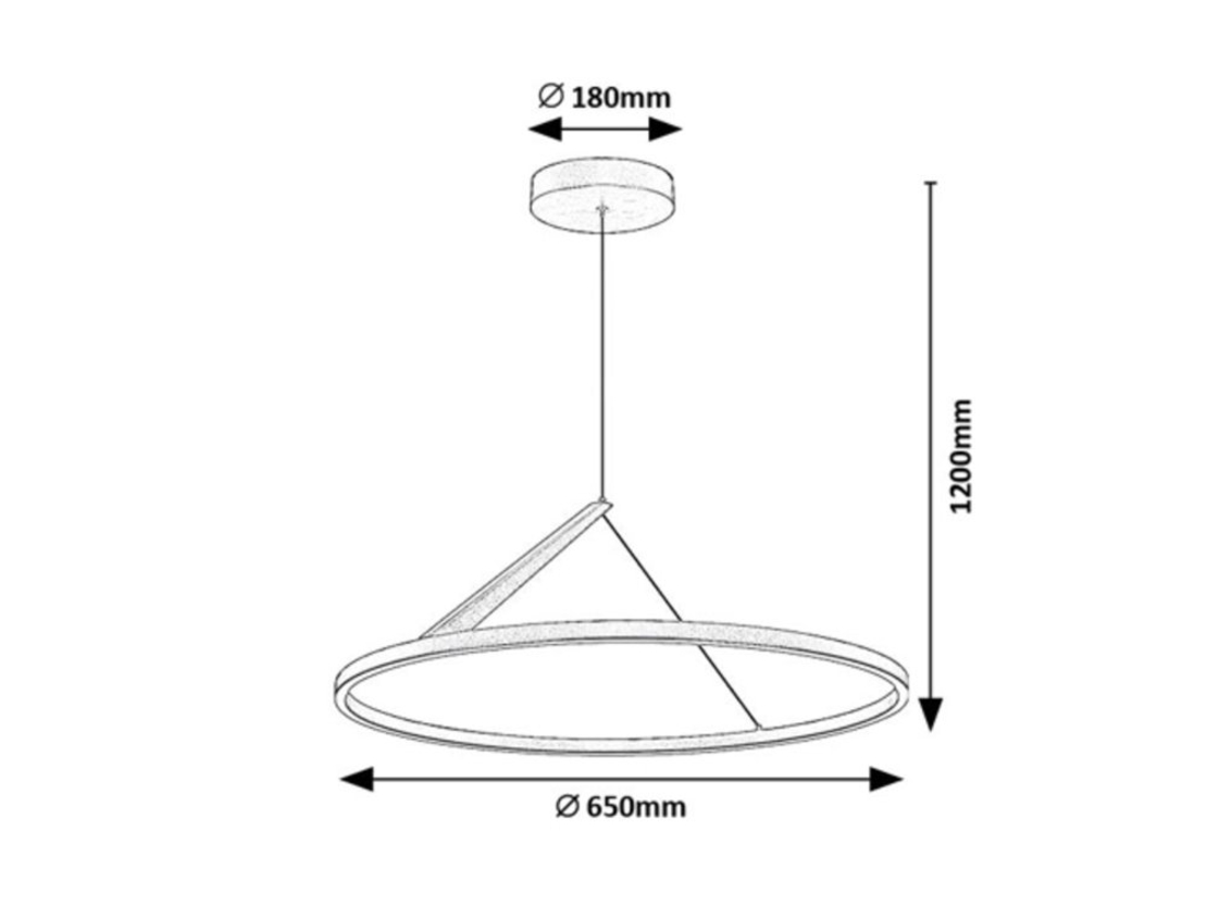 Модерен LED висящ полилей черен/златен, 40W, топла светлина 3000K и регулируема височина