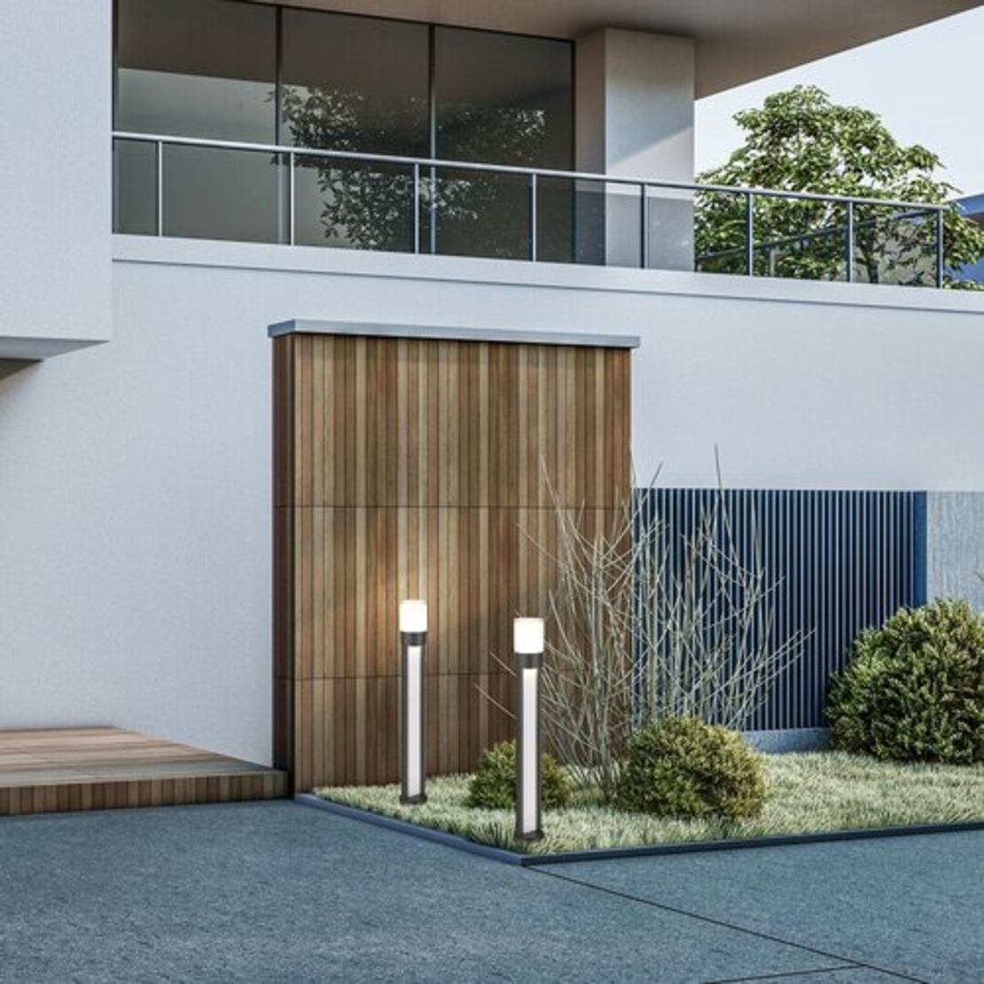 Външен LED стълб Leitha 12W с топло бяла светлина и IP44 защита