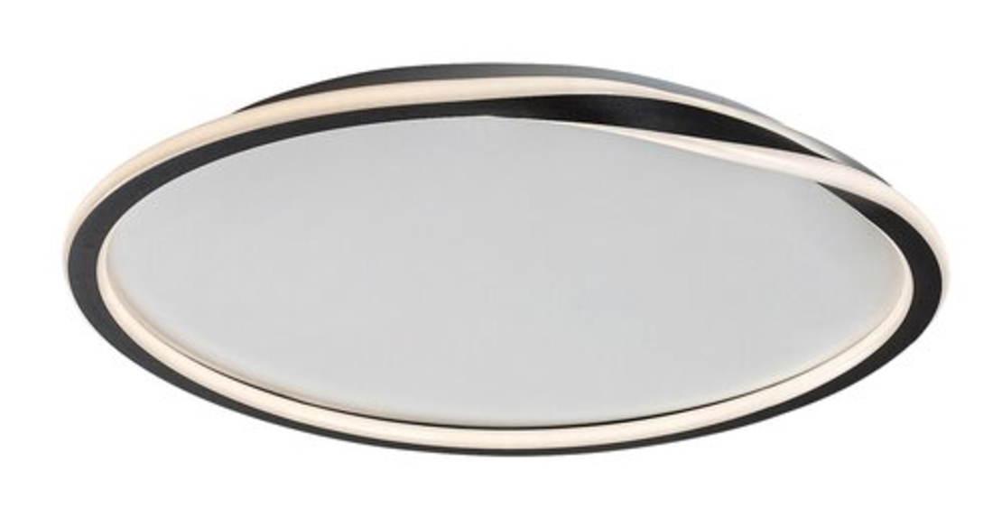 Модерен LED плафон 40W – черен, топла светлина 3000K