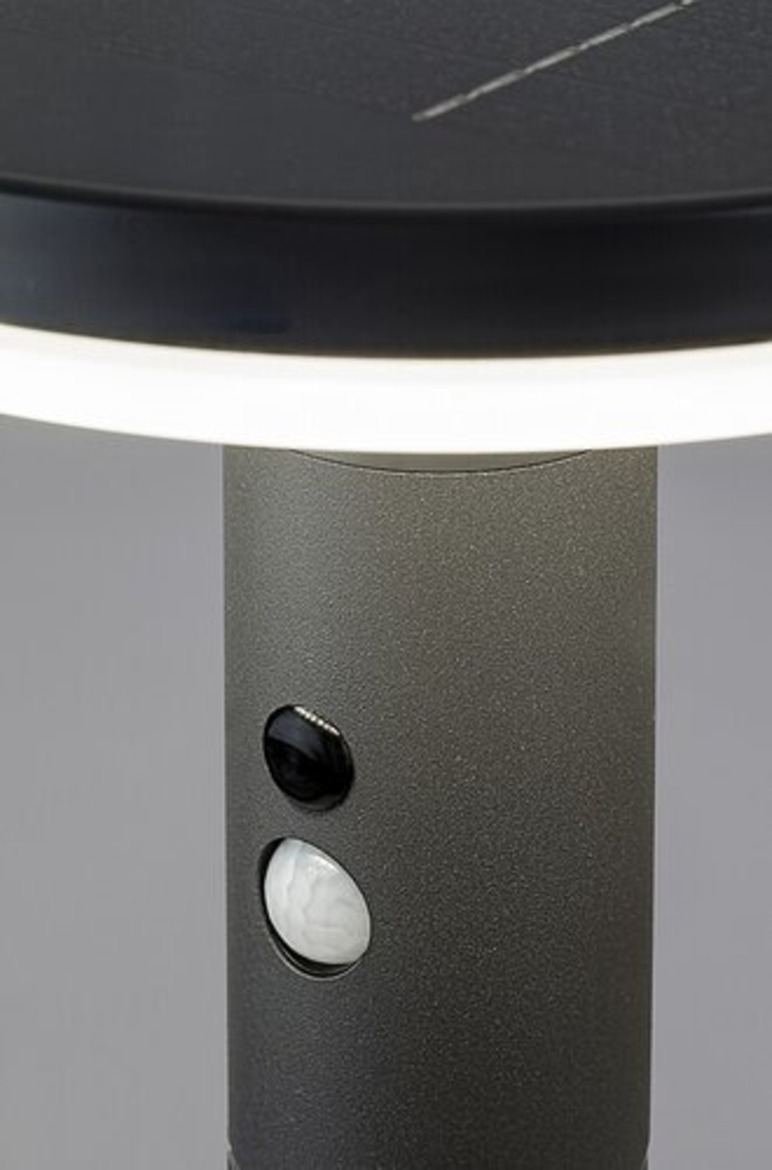 Соларен LED градински стълб с датчик за движение, 10W, 4000K, антрацит, IP44