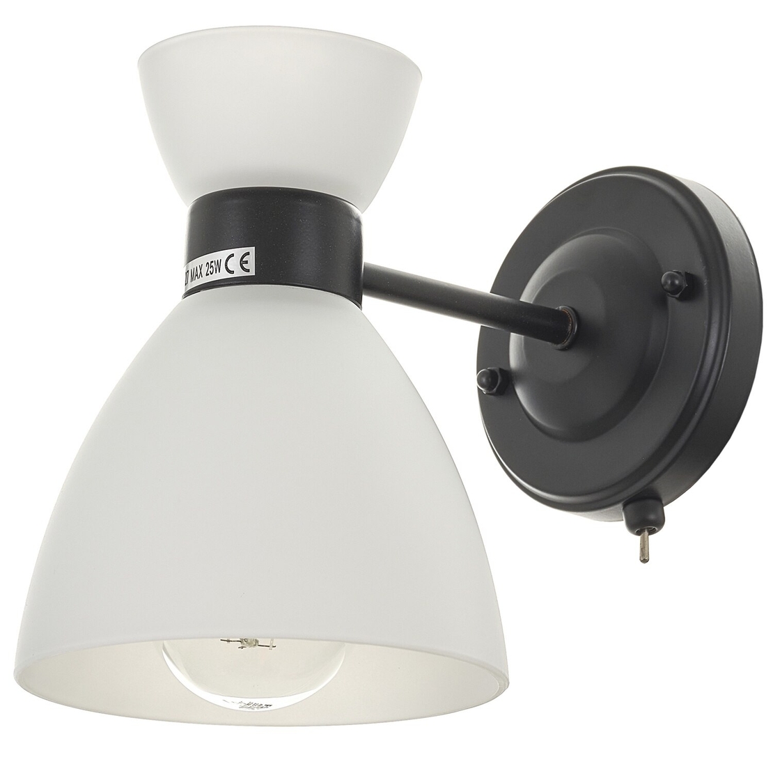 Стилен стенен аплик в черно с матиран златен акцент и ключ