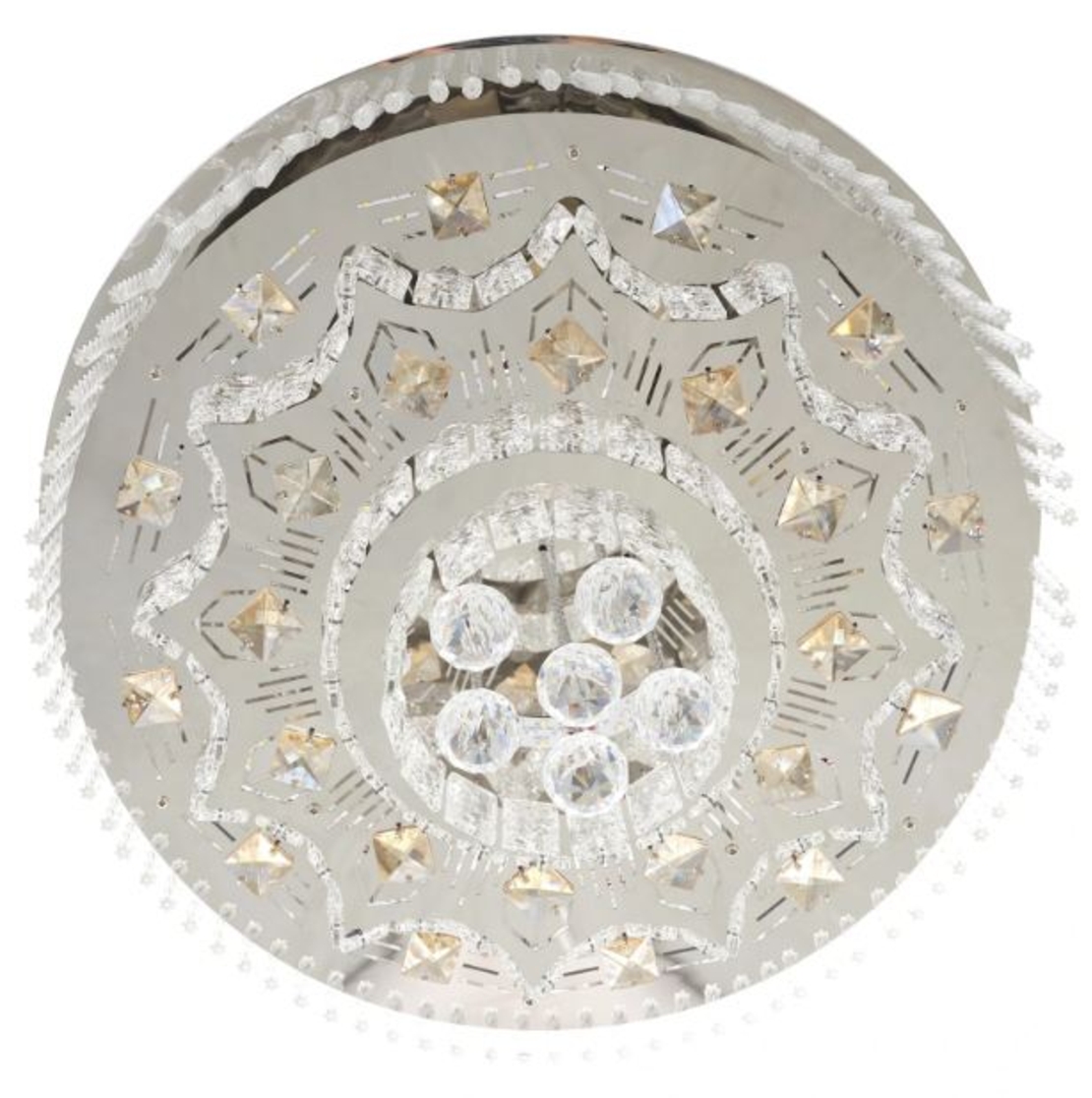 Голям кристален LED полилей хром с дистанционно