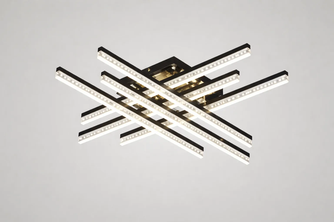 LED полилей 144W 7930lm черен с дистанционно модерен