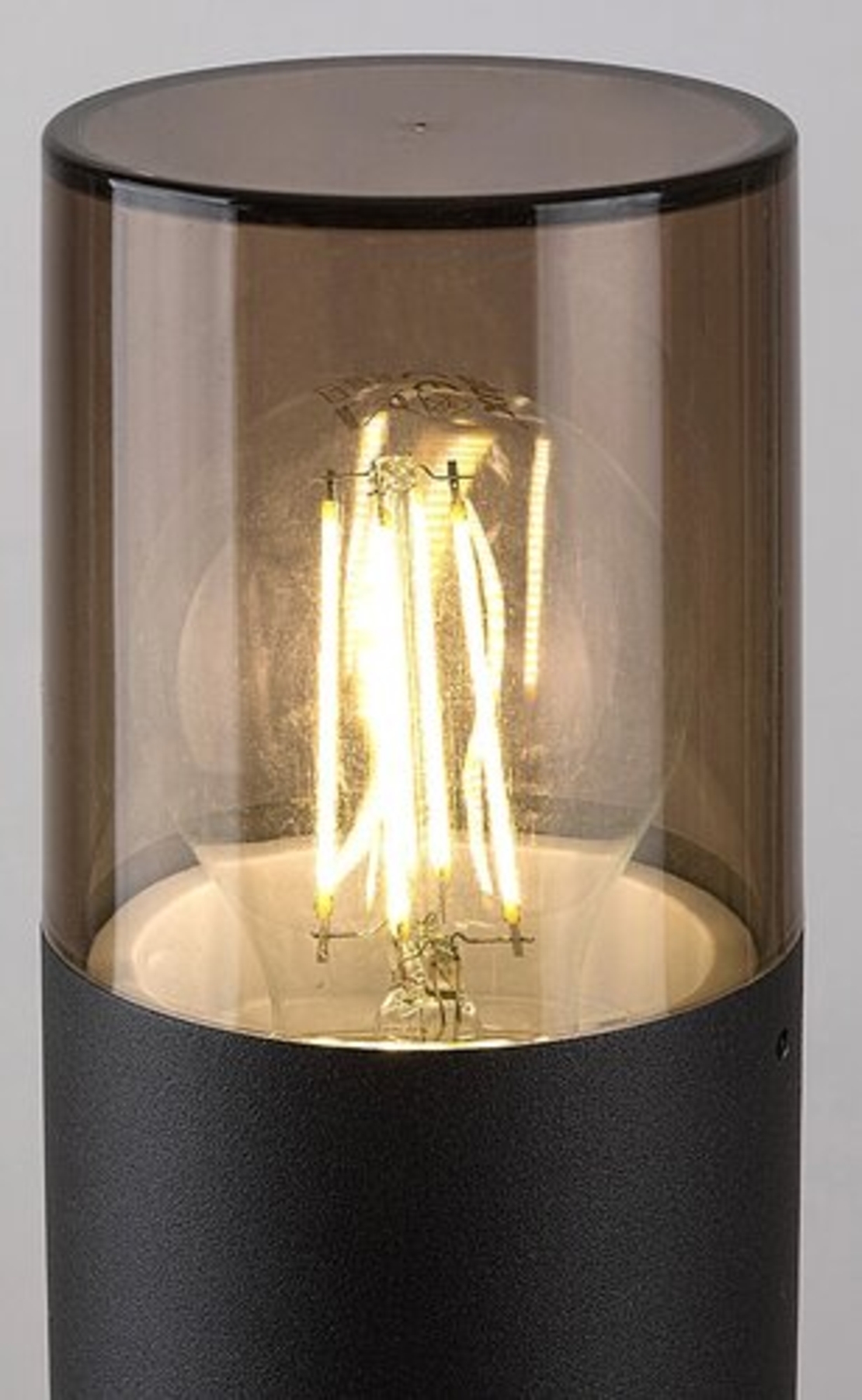 Елегантен градински стълб Teplice E27 – модерно външно осветление с IP44 защита и кафяв прозиращ абажур