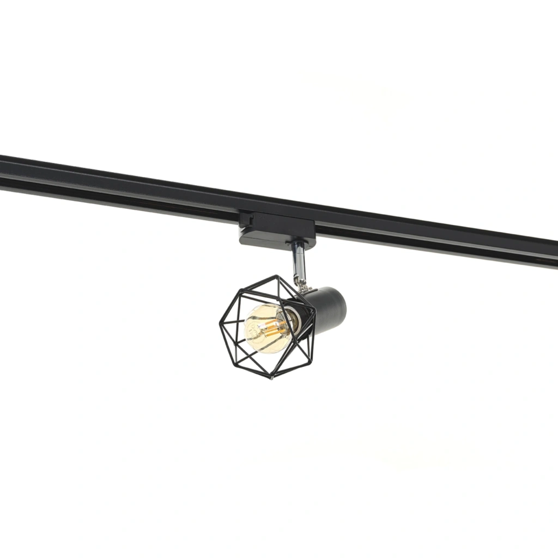 Черен релсов спот – 1xE14, подвижно тяло, модерен дизайн