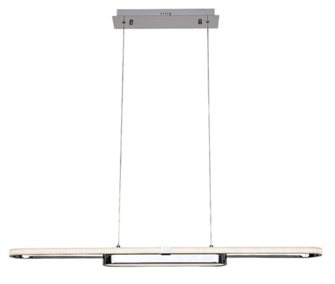 Модерен LED висящ осветител 48W – хром, 4000K естествена светлина