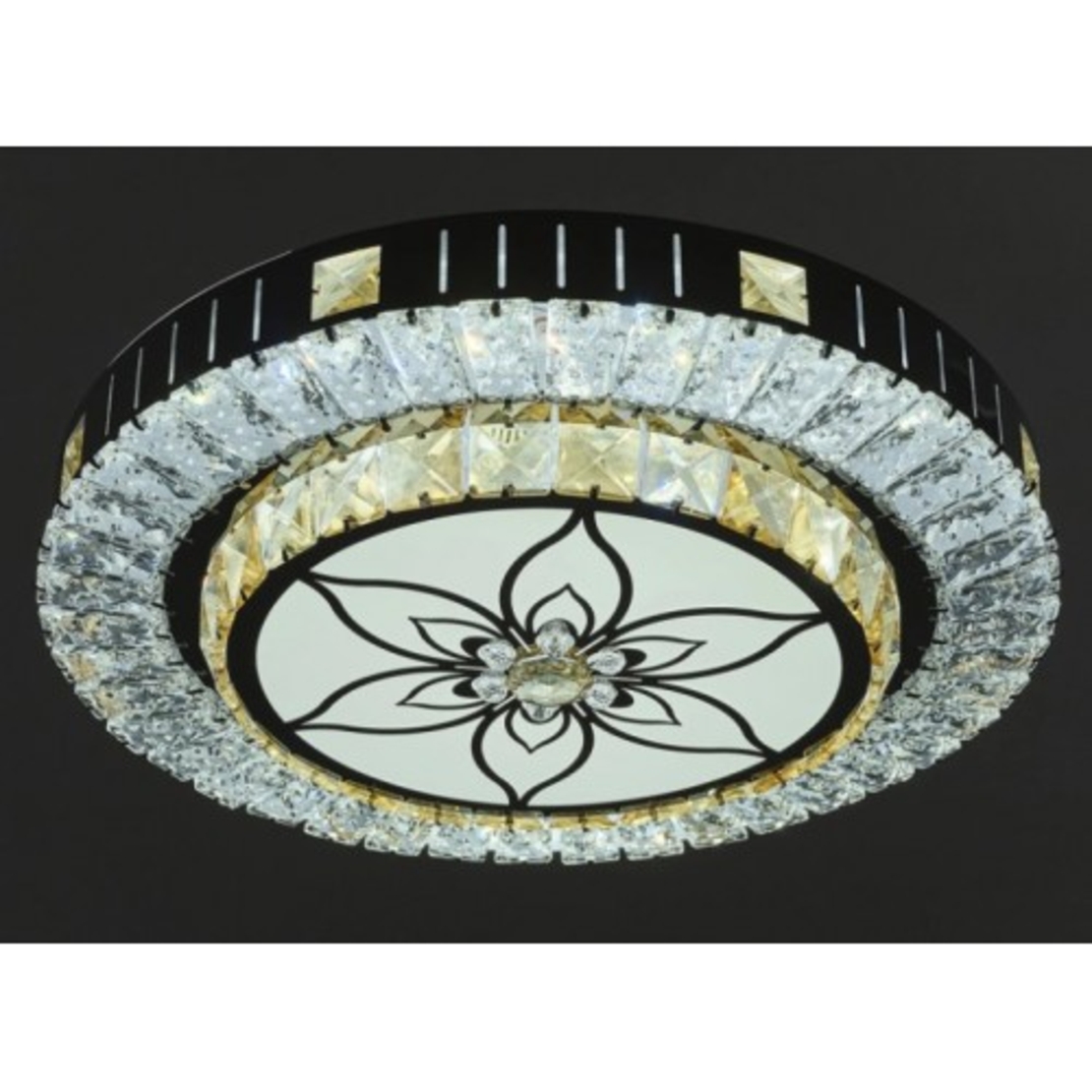 Модерен LED полилей от метал, PVC и кристал – хром, 50W, с вградена LED платка