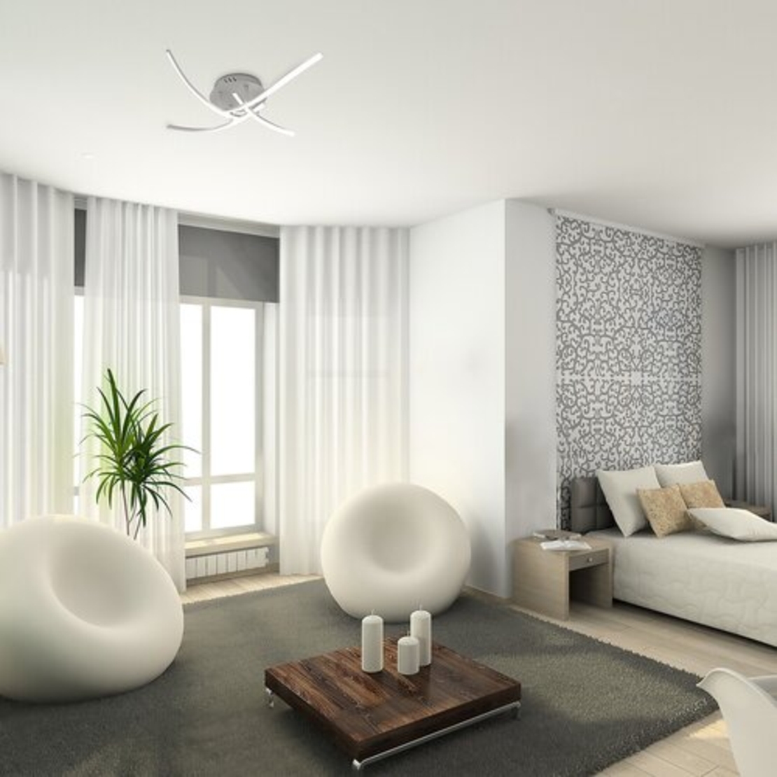 LED плафон Tatjana 30W в сребрист цвят – стил, мощност и плавно осветяване