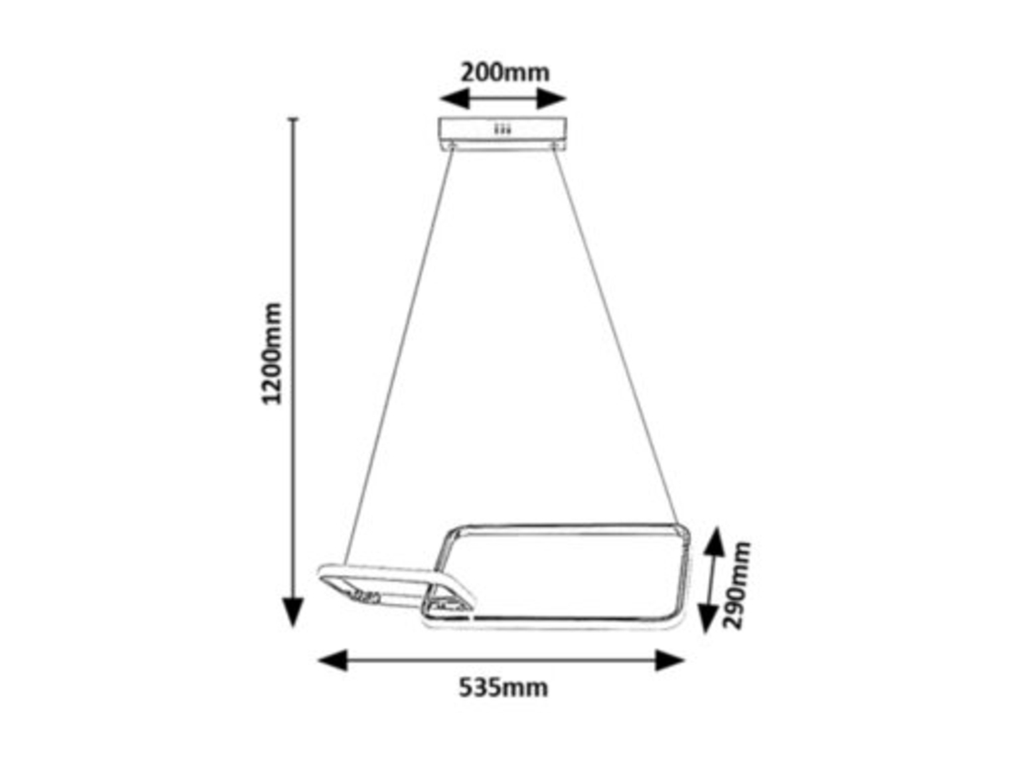 Модерен висящ LED пендел Malwen – 36W, 3600 lm, хром, 4000K естествена светлина
