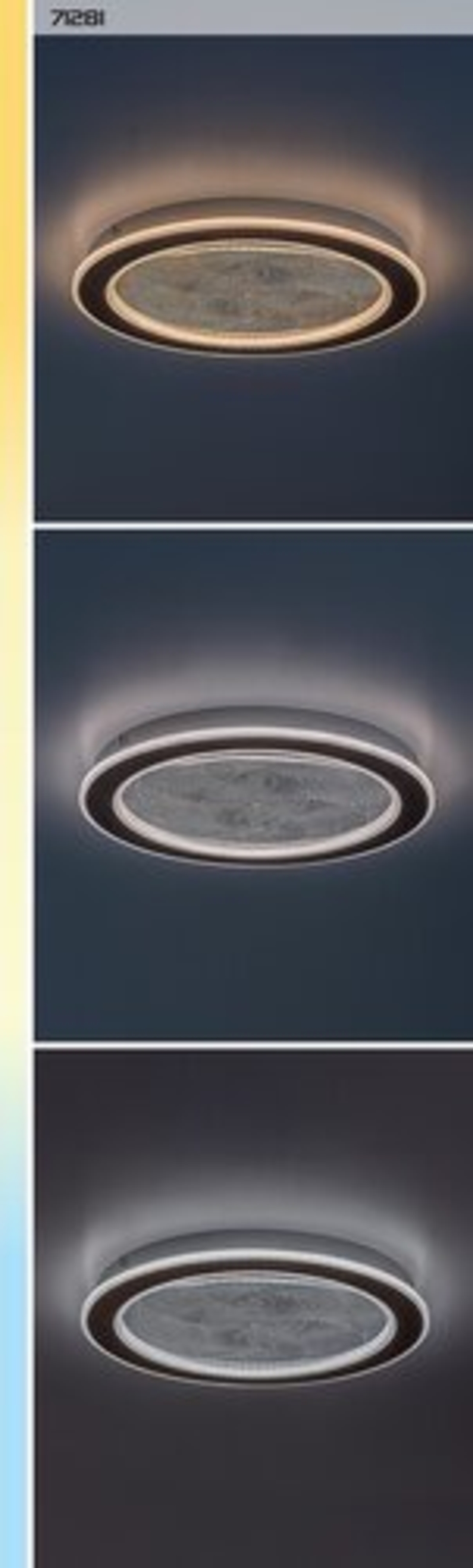 Модерен LED плафон 24W,матирано златен метал и акрил, димируем с дистанционно управление