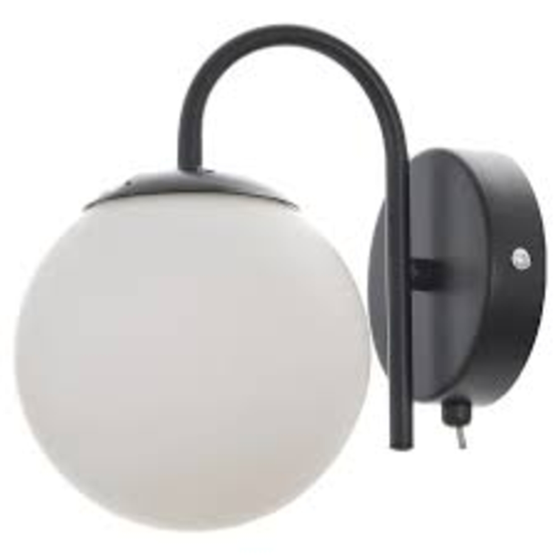 Модерен стенен аплик от черен метал и стъкло с ключ