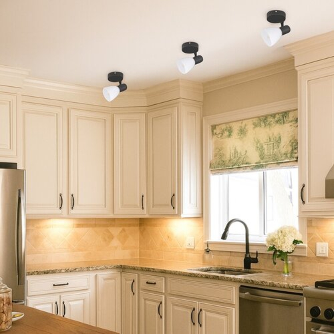 Спотчерен метал и бяло стъкло, 1xE14, 40W