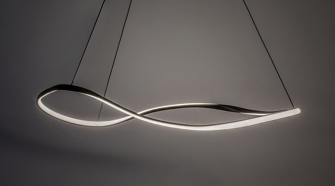 LED висящ полилеи – 40W, 4000K, черн метал