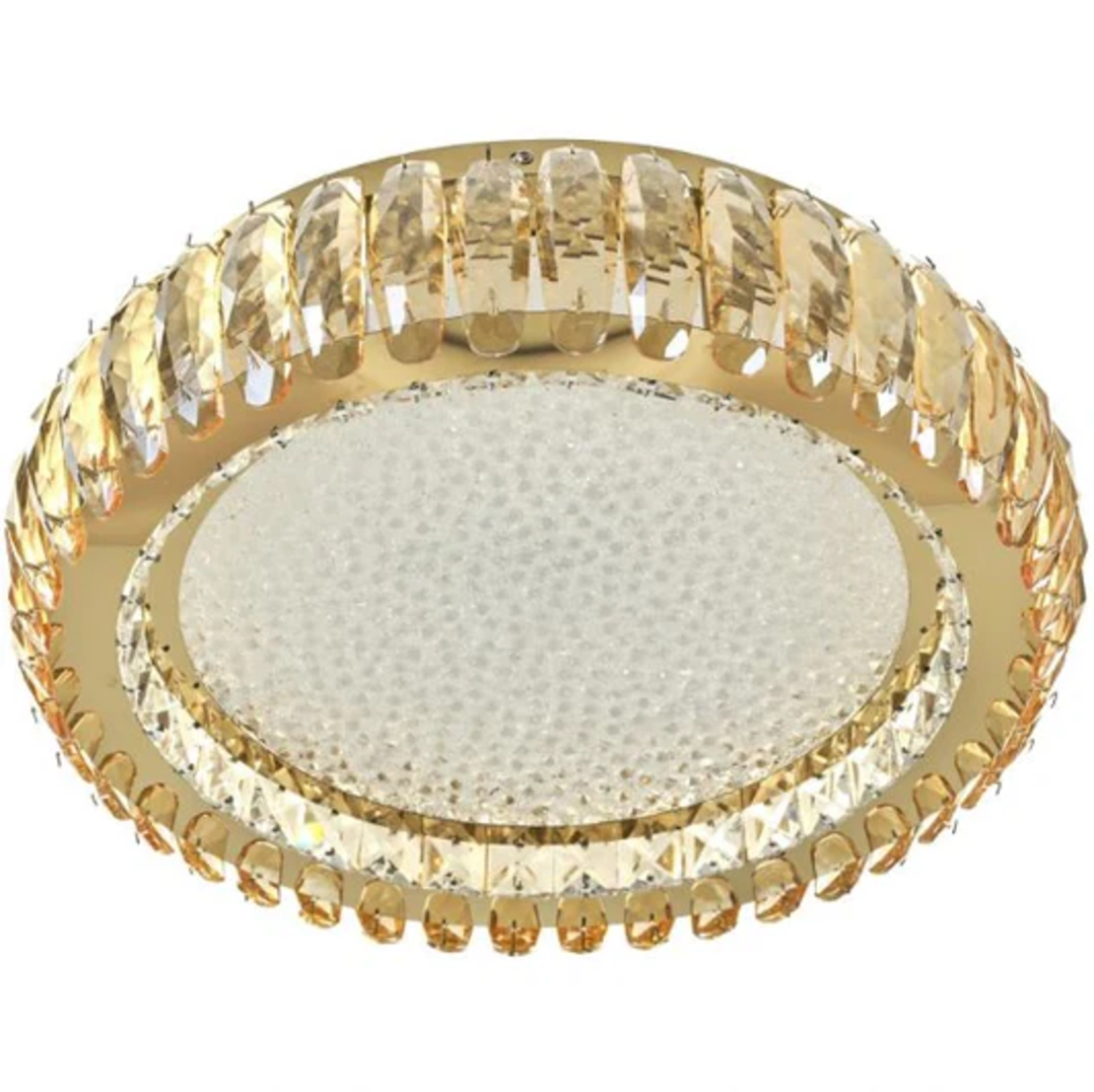 LED таванен плафон с кристал 120W с дистанционно – Злато