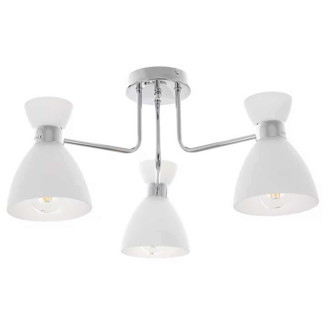 Класически хромиран полилей от метал и стъкло –  3 X E27