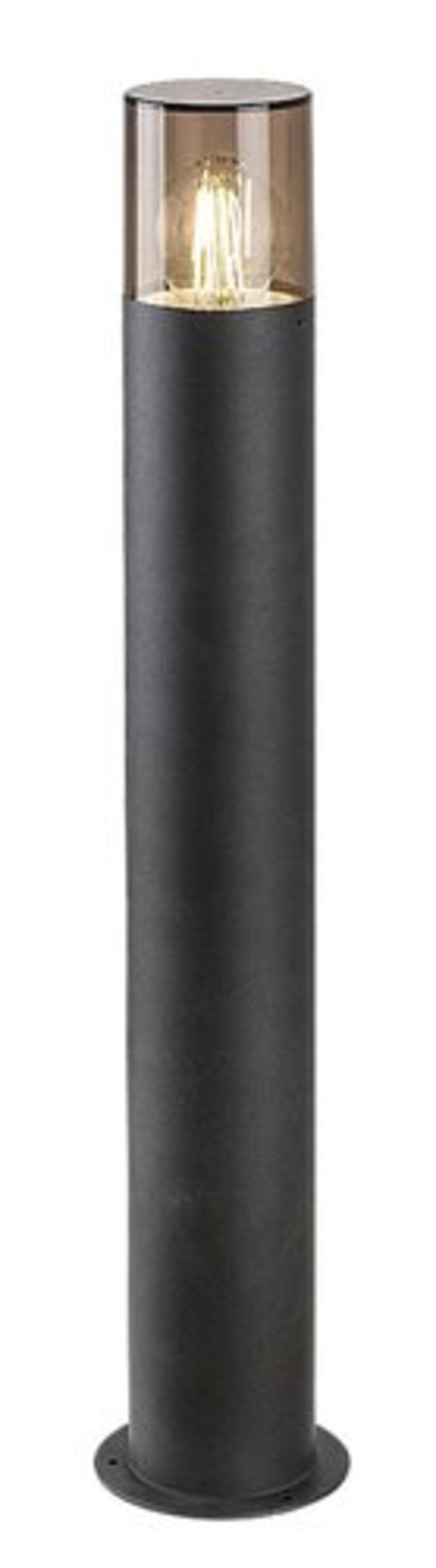 Елегантен градински стълб Teplice E27 – модерно външно осветление с IP44 защита и кафяв прозиращ абажур