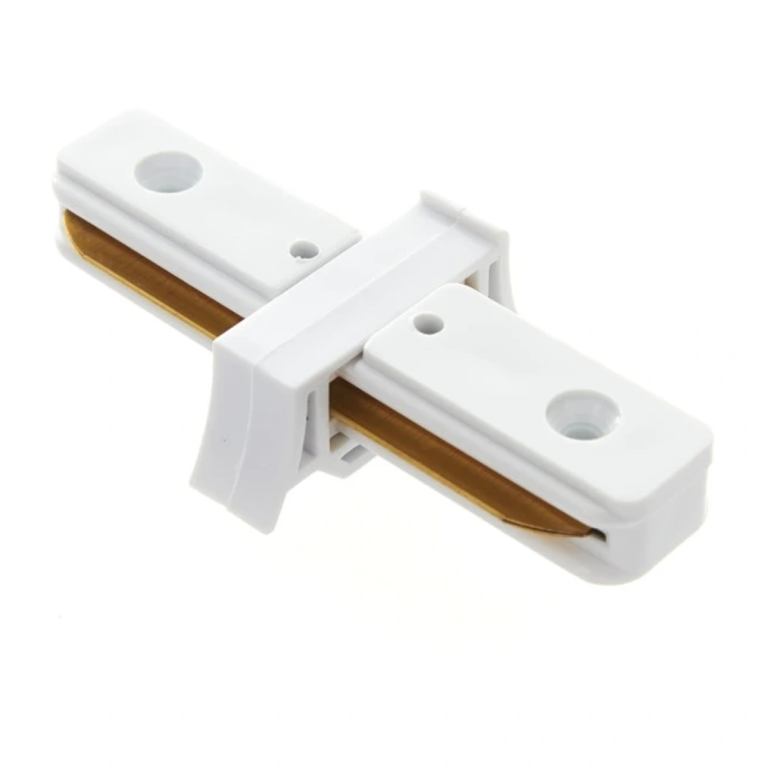 Прав конектор   за релсово осветление - бял