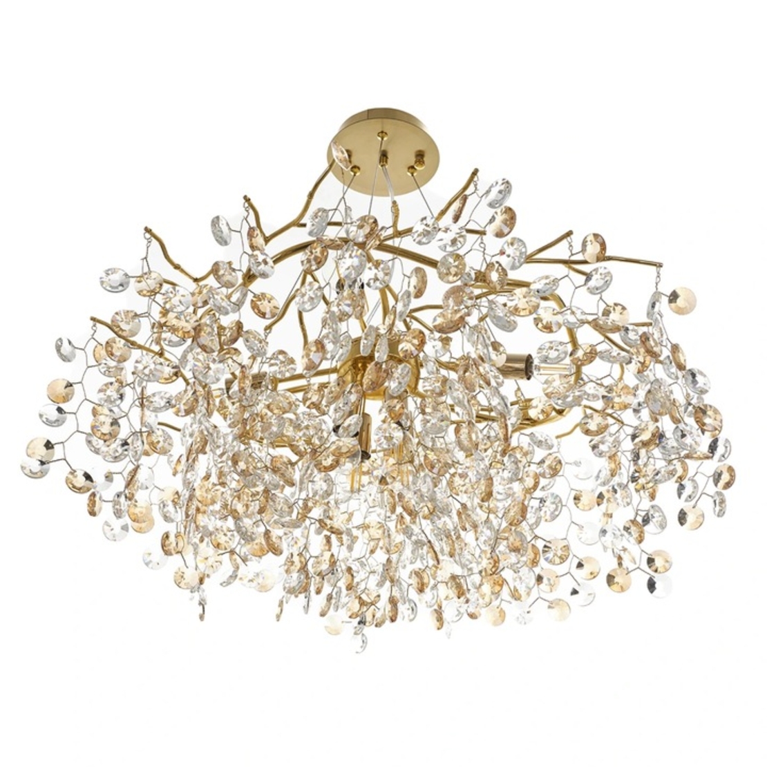 Елегантен кристален полилей в злато с 8 X E14