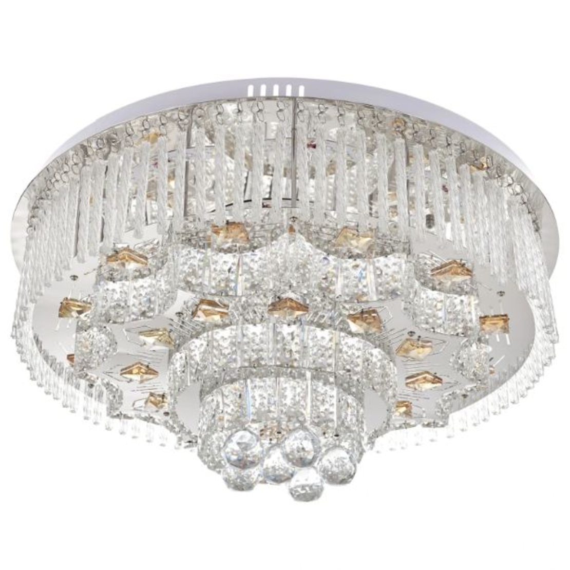 Голям кристален LED полилей хром с дистанционно