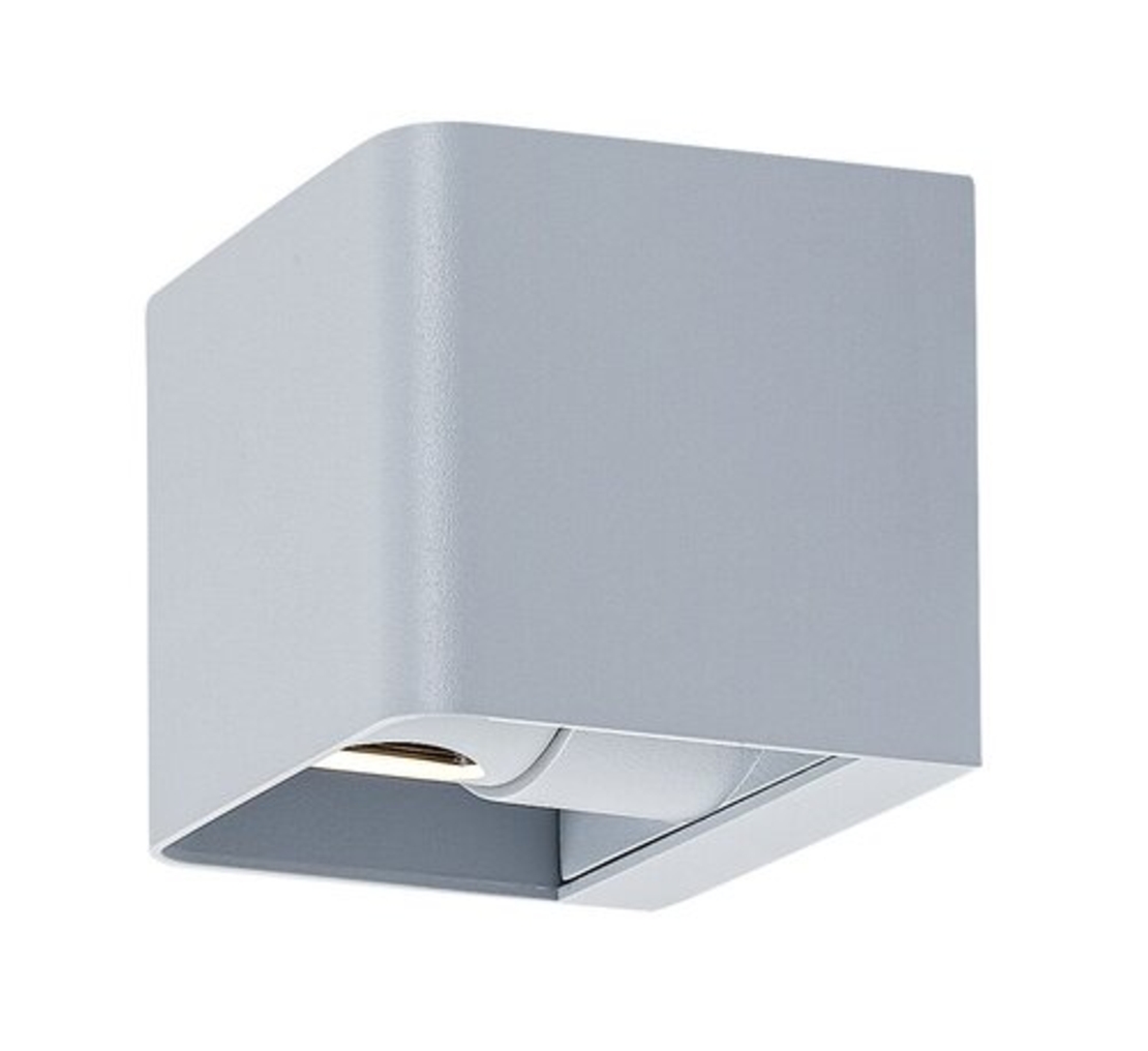 Елегантен квадратен LED аплик Hallstatt в стилен сив цвят – модерно фасадно осветление 10W