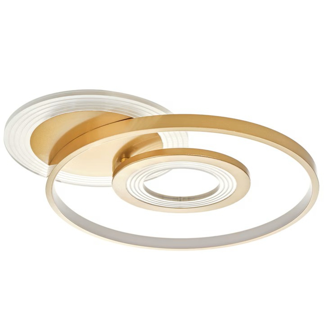 LED таванен плафон 80W – елегантно матирано злато със Smart управление и димиране