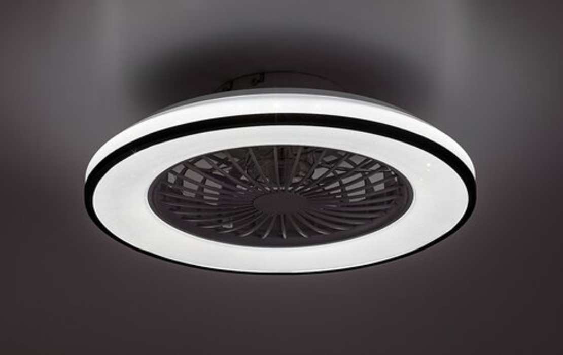 Мултифункционален LED таванен плафон с вентилатор, звезден ефект и регулируема цветна температура