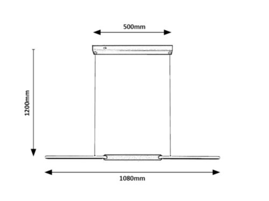 Модерен висящ LED полилей 36W с регулируема цветна температура – черен