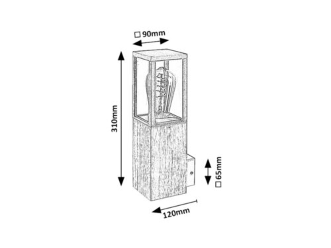 Елегантен външен аплик Wales E27 – стилно фасадно осветление в цвят тъмeн дъб с IP44 защита