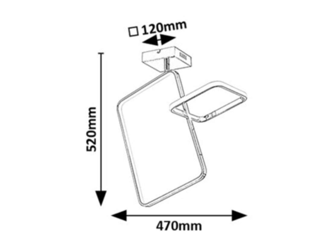 Модерен LED плафон Malwen – 36W, 3600 lm, хром, 4000K естествена светлина