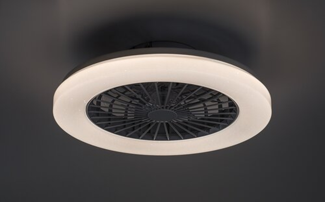 Мултифункционален LED таванен плафон с вентилатор, RGB и звезден ефект
