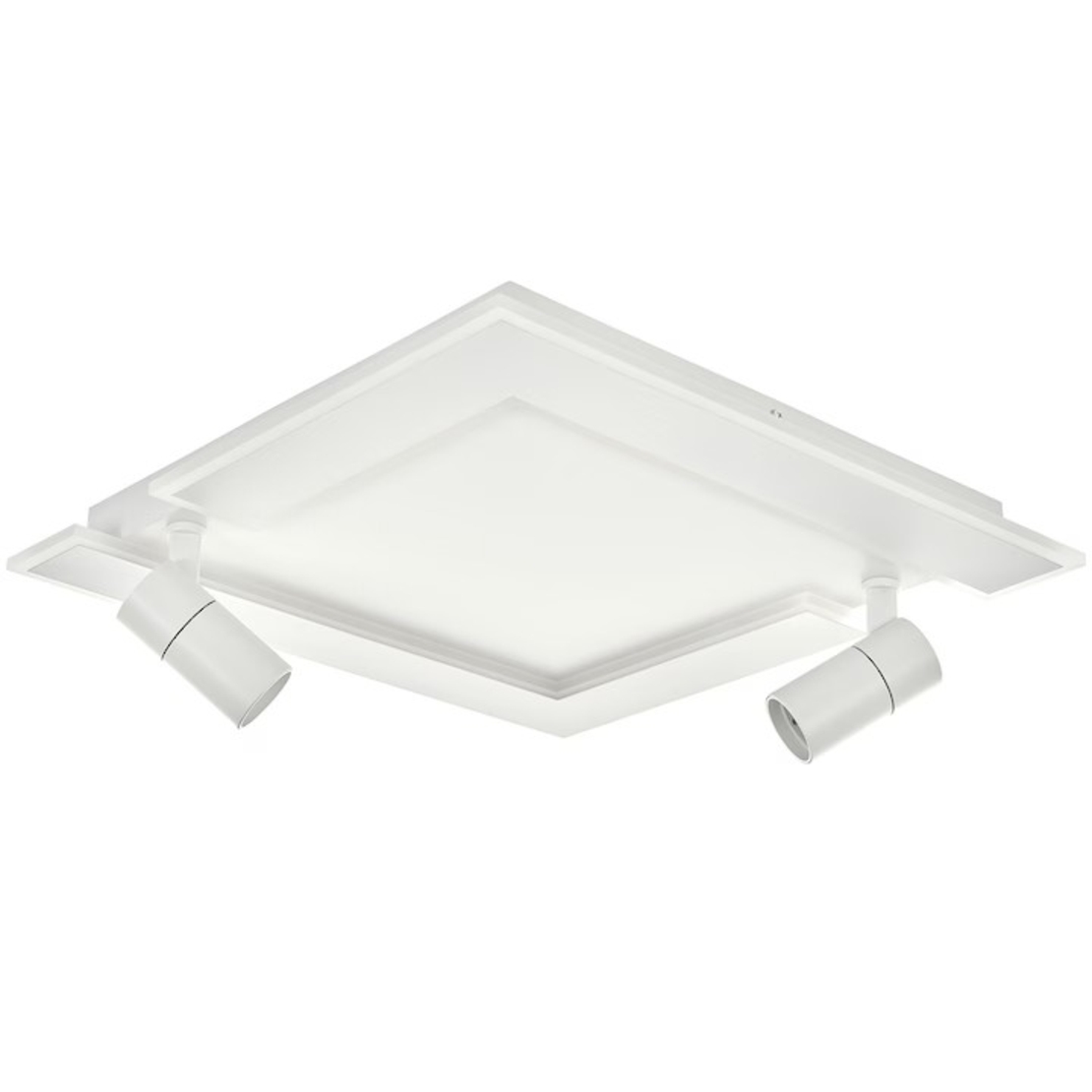 Smart LED таванен плафон 68W – елегантен бял дизайн и подвижни рамена