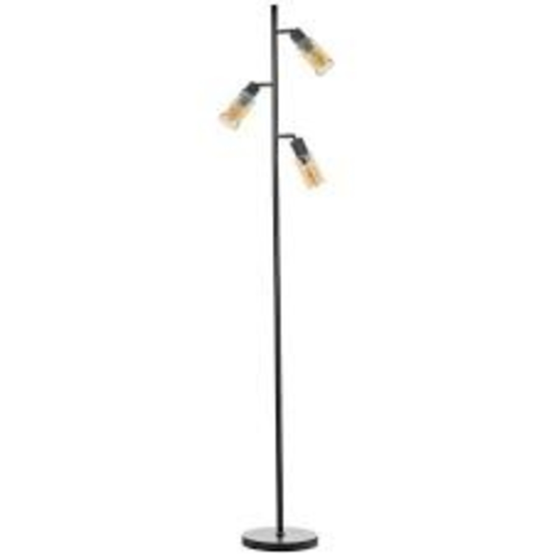 Винтидж лампион  3 X E14 с подвижни рамена – черен метал и стъкло