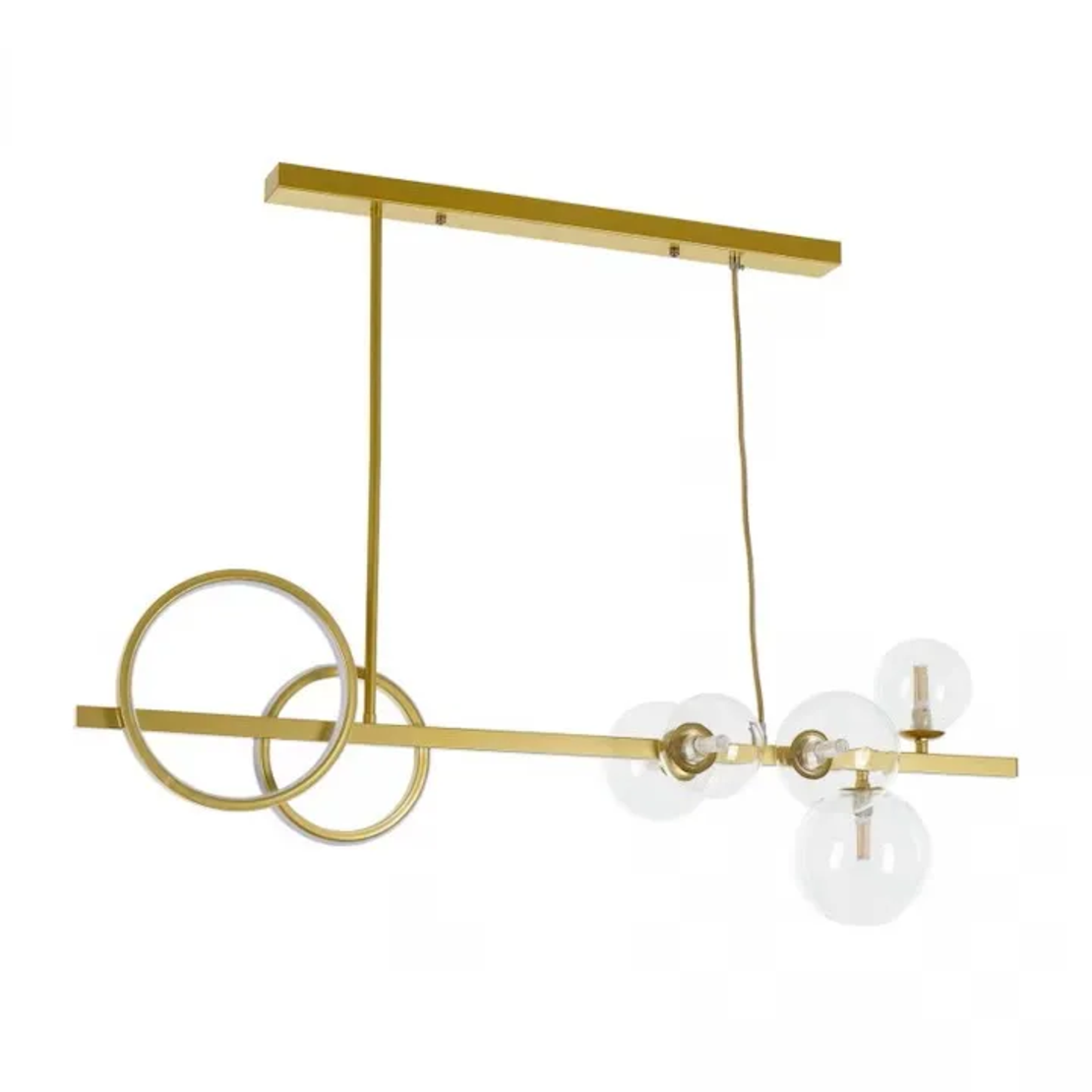 Винтидж полилей мат злато 18W 3000K + 5xG9 LED стъкло