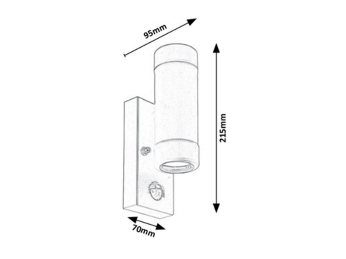 Външен двупосочен аплик Medina с датчик – минимален дизайн и автоматично осветление