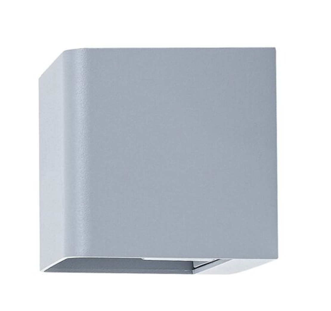 Елегантен квадратен LED аплик Hallstatt в стилен сив цвят – модерно фасадно осветление 10W