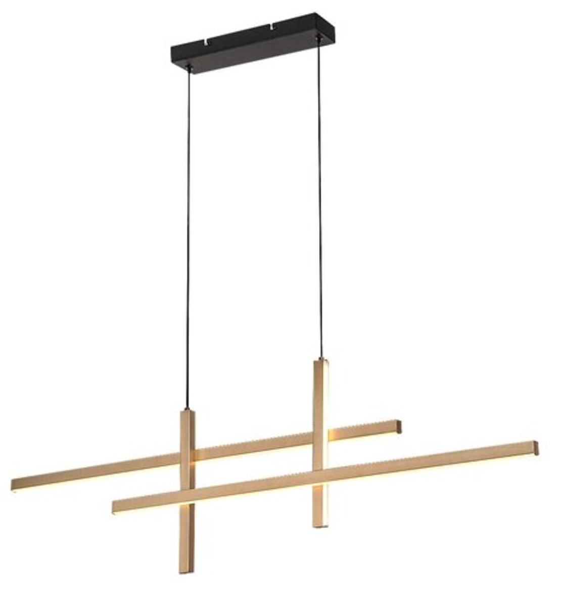 Модерен LED полилей – черен и матирано златен метал, 40W, 3000K